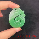 Chinese Green Jade Dragon Pendant Necklace - Luck Amulet