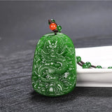 Chinese Green Jade Dragon Jade Pendant Jewelry Lucky Auspicious Amulet