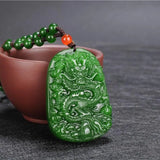 Chinese Green Jade Dragon Jade Pendant Jewelry Lucky Auspicious Amulet