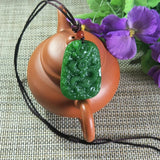 Chinese Green Jade Dragon Pendant Lucky Safety Amulet