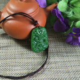 Chinese Green Jade Dragon Pendant Lucky Safety Amulet