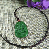 Chinese Green Jade Dragon Pendant Lucky Safety Amulet