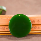 Chinese Green Jade Dragon Phoenix Pendant Necklace