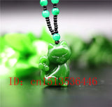 Chinese Green Jade Cat Pendant Necklace Charm Hand-Carved Amulet
