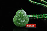 Chinese Green Jade Money Buddha Pendant Necklace Charm Lucky Amulet