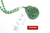 Chinese Green Jade Money Buddha Pendant Necklace Charm Lucky Amulet
