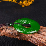 Chinese Green Jade Peace-buckle Jade Pendant Lucky Exorcise Evil Spirits