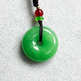 Chinese Green Jade Safety Buckle Pendant Beads Necklace Charm Jewellery
