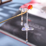 Chinese Hairpin for Women Red Carp Hair Sticks Alloy Tassel Headdress