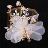 Chinese Hair Accessories Red Flower Bride Hair Clip Barrette Wedding Headwear