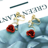 Red Flower Pearl Hairband Vintage Bridal Hair Accessories
