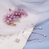 Chinese Hair Jewelry Purple Flower Hairpins Headpieces
