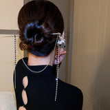 Chinese Hair Sticks Headwear with Tassel Headdress for Cheongsam Dress