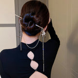 Chinese Hair Sticks Headwear with Tassel Headdress for Cheongsam Dress
