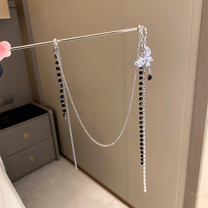 Chinese Hair Sticks Headwear with Tassel Headdress for Cheongsam Dress