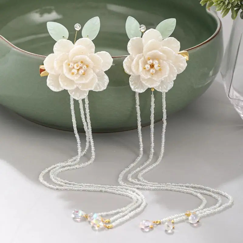 Chinese Hairpin Hanfu Hair Accessory Tassel Hair Clips Flower Hairpin Hairgrips