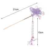 Chinese Silk Floral Hairpin Fringe Headwear for Party Outfit