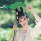 Chinese Hairpins Side Clips Yellow Flower Hairclips Rabbit Headpiece Tassel