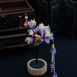 Chinese Hanfu Flower Hairpins Vintage Dress Headwear Hair Clip