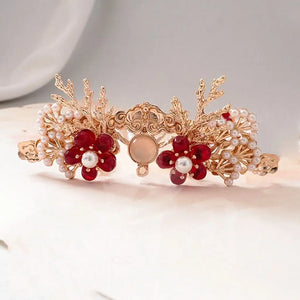 Chinese Hanfu Plated Flower Crown Hair Ornament