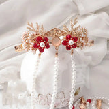 Chinese Hanfu Plated Flower Crown Hair Ornament