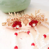 Chinese Hanfu Plated Flower Crown Hair Ornament
