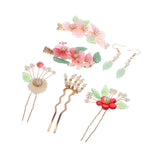 Hanfu Hair Accessories Flower Pearl Tassel Hair Sticks Vintage Wedding Bridal
