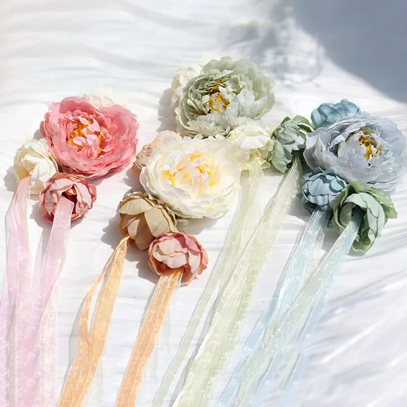 Chinese Hanfu Hair Clip with Tassel Vintage Flower Hairpin