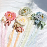 Chinese Hanfu Hair Clip with Tassel Vintage Flower Hairpin