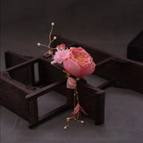 Chinese Hanfu Hair Clips Floral Tassel Side Pin For Women