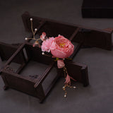 Chinese Hanfu Hair Clips Floral Tassel Side Pin For Women