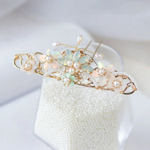 Chinese Crystal Flower Beads Tassel Hairpin Hanfu Hair Ornament