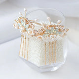 Chinese Crystal Flower Beads Tassel Hairpin Hanfu Hair Ornament