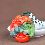 Chinese Hetian Jade Yuanbao Pixiu Pendant Necklace Charm