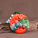 Chinese Hetian Jade Yuanbao Pixiu Pendant Necklace Charm