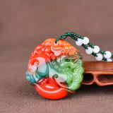 Chinese Hetian Jade Yuanbao Pixiu Pendant Necklace Charm