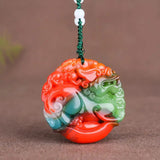 Chinese Hetian Jade Yuanbao Pixiu Pendant Necklace Charm