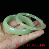 Chinese Hetian Jade Bracelet 54-64mm Luck Round Bangle Amulet