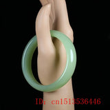 Chinese Hetian Jade Bracelet 54-64mm Luck Round Bangle Amulet