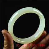 Chinese Hetian Jade Bracelet 54-64mm Hand-Carved Round Bangle Amulet