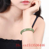 Hand-Carved Hetian Jade Bracelet 54-64mm Round Bangle Luck Amulet