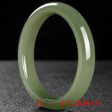Hand-Carved Hetian Jade Bracelet 54-64mm Round Bangle Luck Amulet