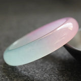 Chinese Ice-like Half-Purple Jade Bracelet 52-64mm Luck Amulet