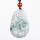 Chinese Jade Pendant Hand Carved Burma Jade Dragon Pendant Lucky Amulet