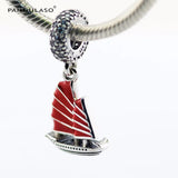 925 Silver Beads for Jewelry Making Chinese Junk Charm for Bracelets DIY