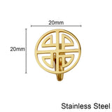 Chinese Knot Fortune Cufflinks Stainless Steel Mens Jewelry