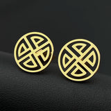 Chinese Knot Fortune Cufflinks Stainless Steel Mens Jewelry
