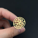 Chinese Knot Fortune Cufflinks Stainless Steel Mens Jewelry