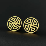 Chinese Knot Fortune Cufflinks Stainless Steel Mens Jewelry