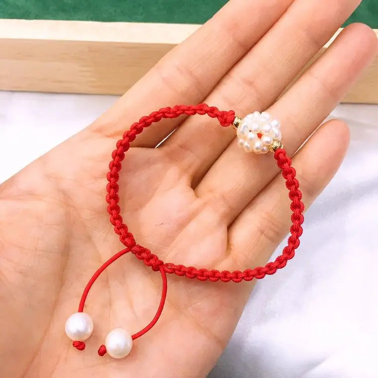 Yuelao Chinese Knot Pearl Bracelet for Wealth & Protection